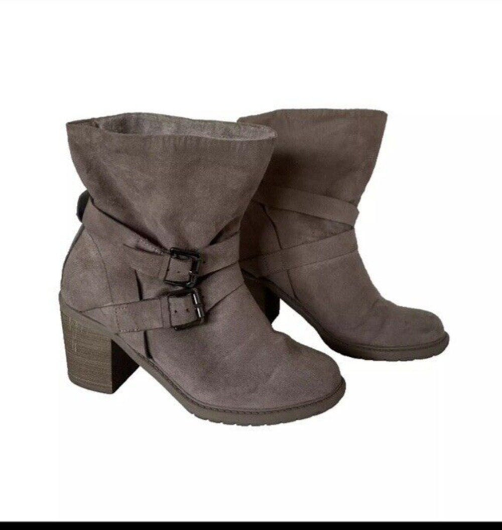 A New Day Target Boots Faux Fur Lined Heeled Booties Shoes Woman’s Size 6 Brown
